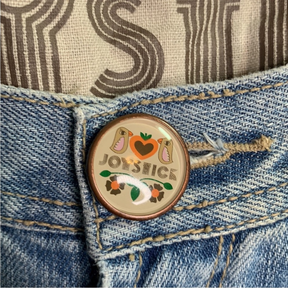 Joystick Hand Embroidered Patchwork Distressed Fl… - image 4